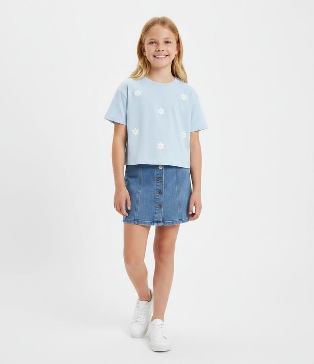 Remera Infantil con Margaritas Puff – Talle 7 a 16 años 1