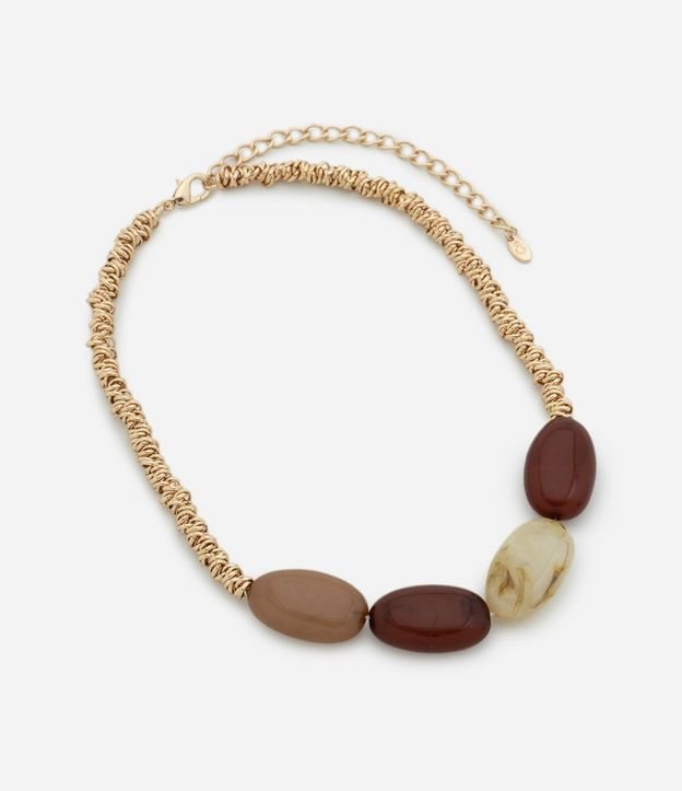 Collar Corto con Beads Ovales de Resina 3