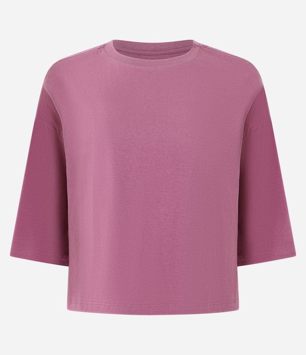 Remera Cropped en Algodón con Manga Corta