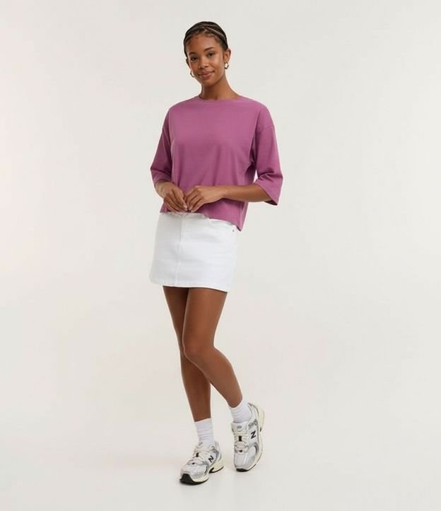 Remera Cropped en Algodón con Manga Corta 4