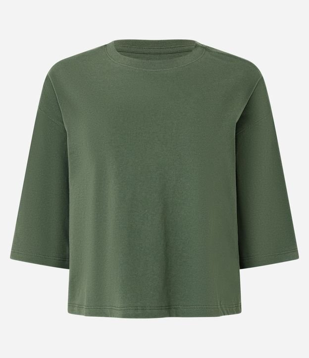 Remera Cropped en Algodón con Manga Corta