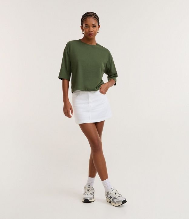 Remera Cropped en Algodón con Manga Corta 3