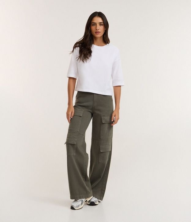 Remera Cropped en Algodón con Manga Corta 2