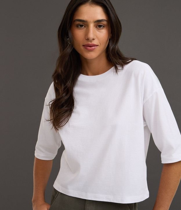 Remera Cropped en Algodón con Manga Corta 3