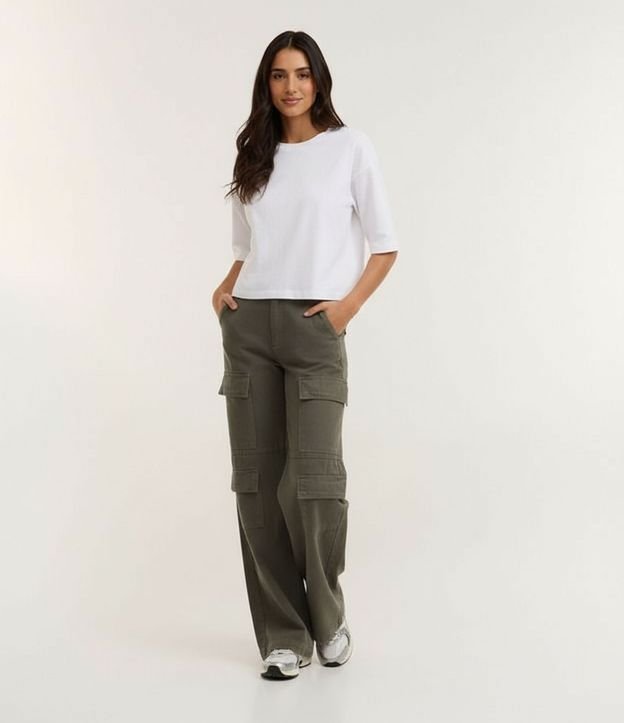 Remera Cropped en Algodón con Manga Corta 4