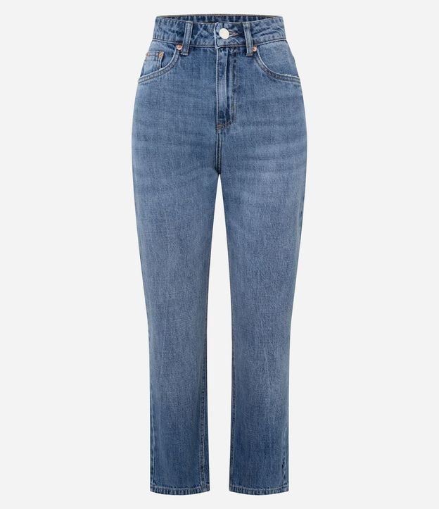 Pantalón Recto Cropped en Jeans con Cintura Alta 5