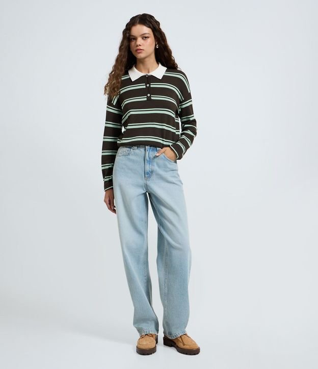 Pantalón Baggy en Jeans con Cintura Mediana