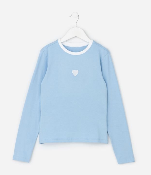 Blusa Infantil Baby Look con Bordado Corazón – Talle 5 a 14 años 2