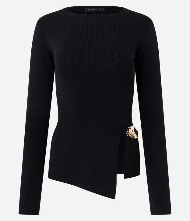 Blusa Asimétrica en Punto con Adorno en la Cintura 5