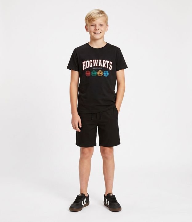 Remera Infantil Harry Potter con Estampado de Hogwarts - Talle 5 A 14 años