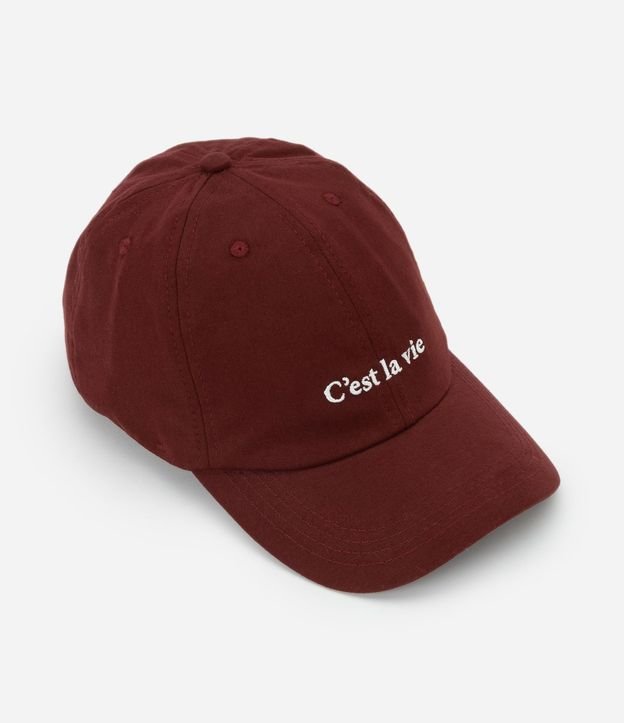 Gorra Ala Curva en Sarga con Bordado C'est la vie