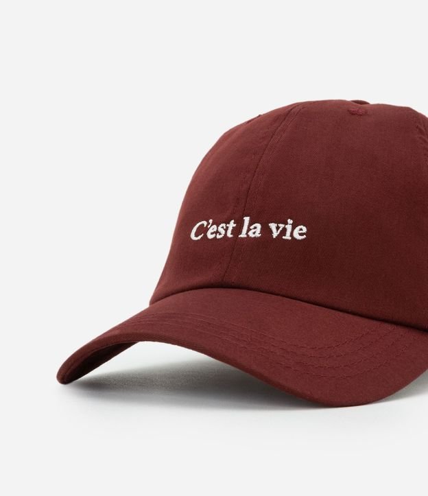 Gorra Ala Curva en Sarga con Bordado C'est la vie 4