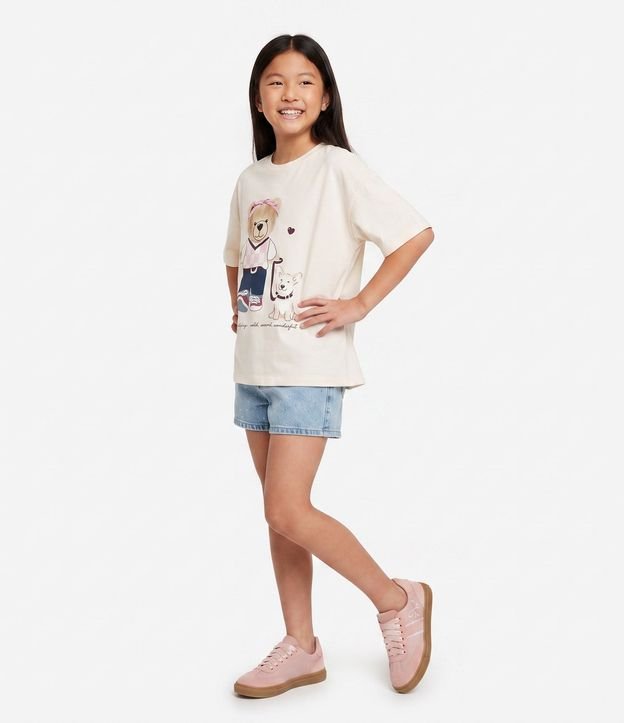 Remera Infantil con Estampa de Oso – Talle 7 a 16 años