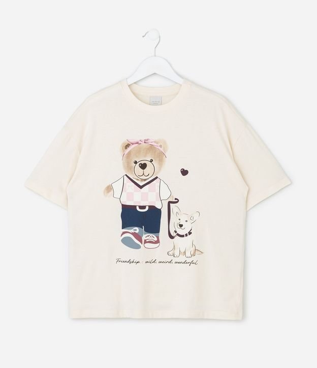 Remera Infantil con Estampa de Oso – Talle 7 a 16 años