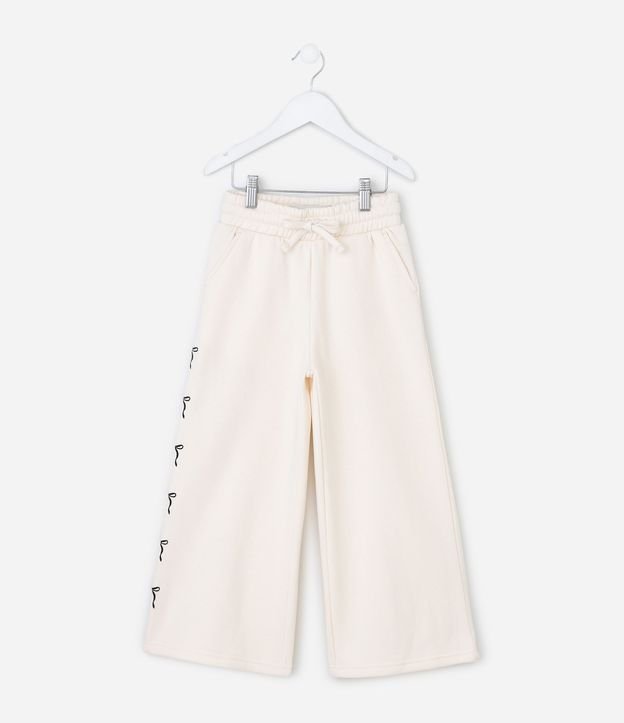 Pantalón Infantil Wide Leg en Modal con Estampado de Moñitas – Talle 5 a 14 años 2
