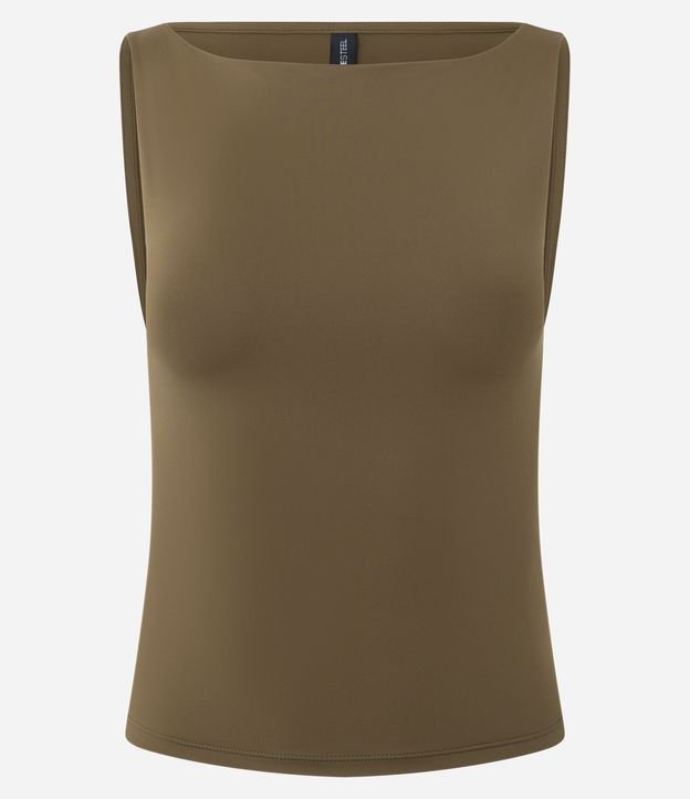 Blusa sin Manga en Microfibra con Escote Canoa 4