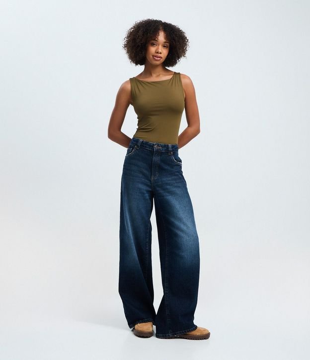 Blusa sin Manga en Microfibra con Escote Canoa 2