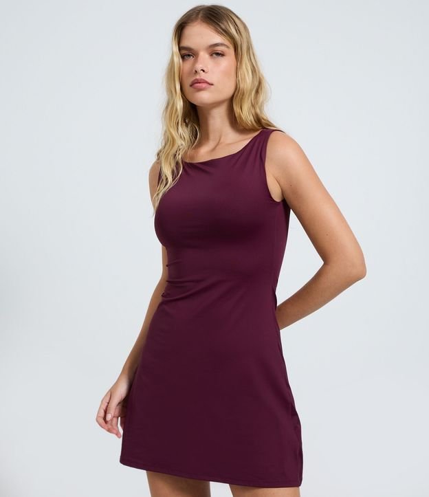 Vestido Corto en Poliamida con Escote Canoa 2