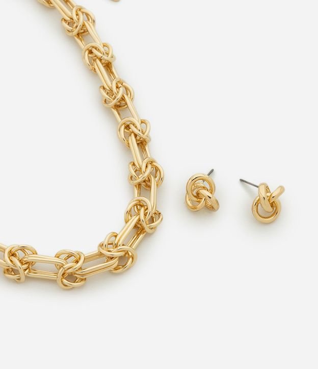 Conjunto de Collar con Efecto de Nudo y caravanas Pequeñas