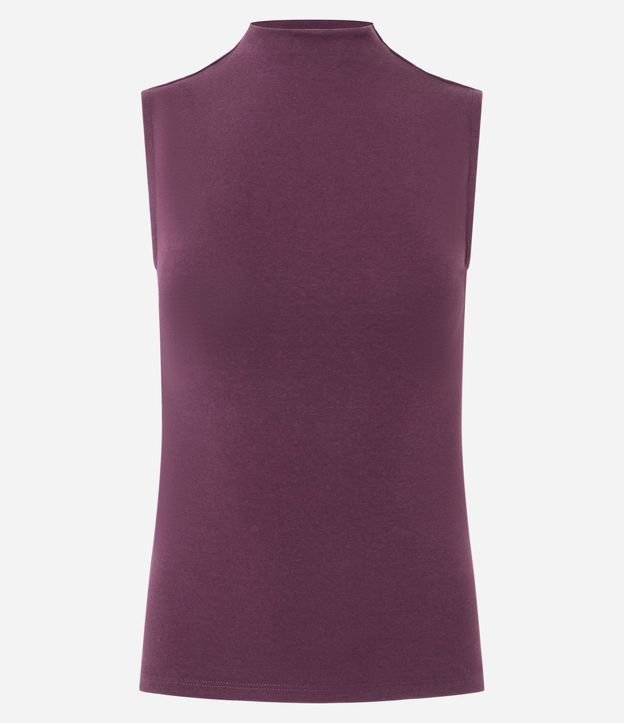 Blusa Musculosa Básica de Algodón con Cuello Alto 6