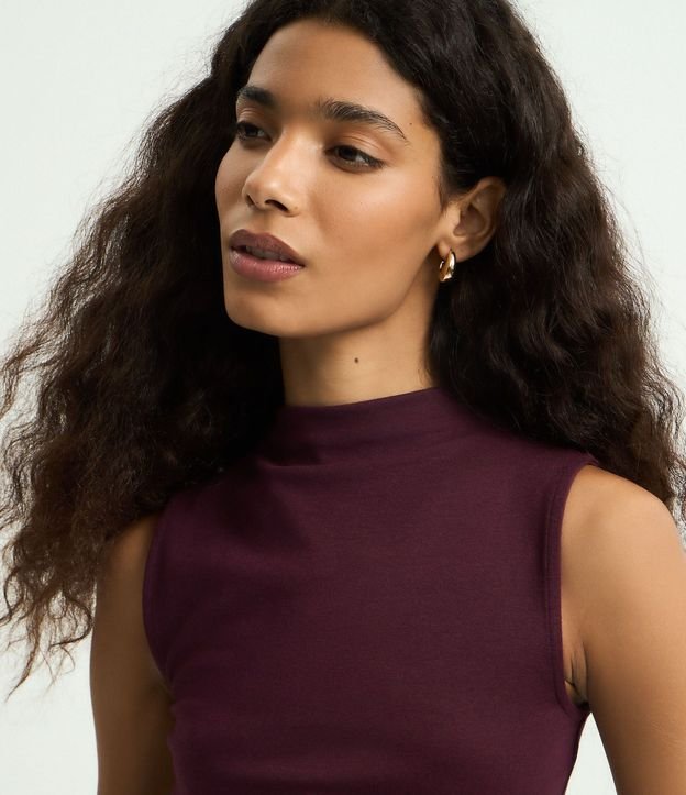Blusa Musculosa Básica de Algodón con Cuello Alto 5