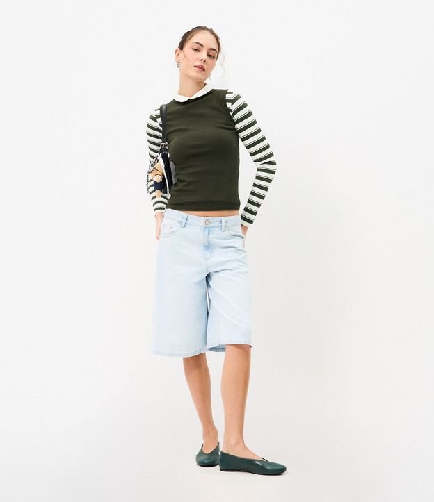 Blusa Musculosa Básica de Algodón con Cuello Alto 2