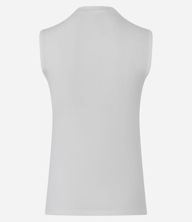 Blusa Musculosa Básica de Algodón con Cuello Alto 7