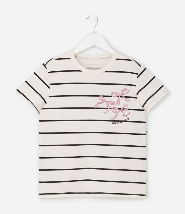Remera Infantil Slim Rayada con Moñitas – Talle 5 a 14 2
