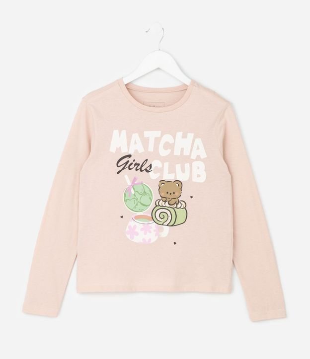 Remera Infantil Slim con Estampado Matcha – Talle 5 a 14 años 2