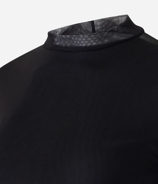 Blusa en Tule con Manga Larga y Cuello Justo 6