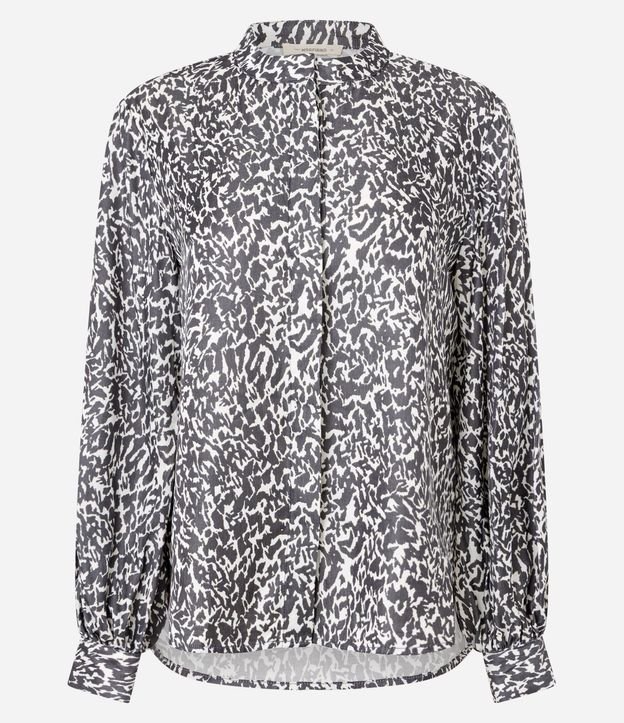Camisa Satinada con Manga Abullonada 5