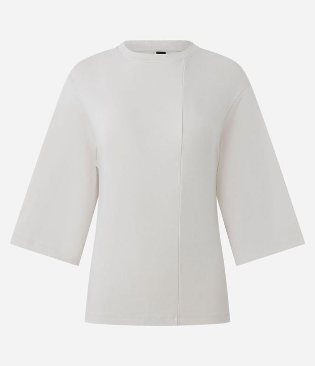 Blusa Overboxy en Suedine con Recortes y Manga Amplia 4