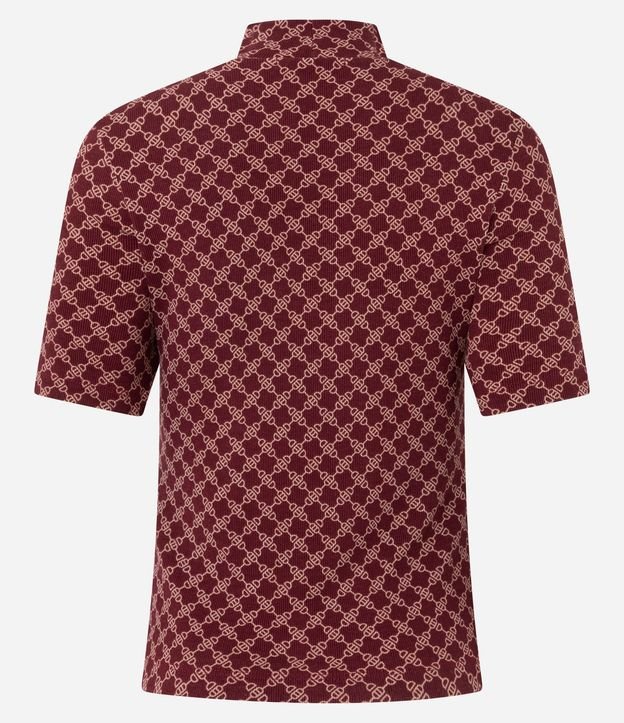 Blusa en Rib con Cuello Alto y Estampado de Eslabones 6
