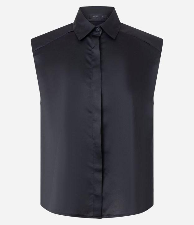 Camisa Satinada con Hombreras 5
