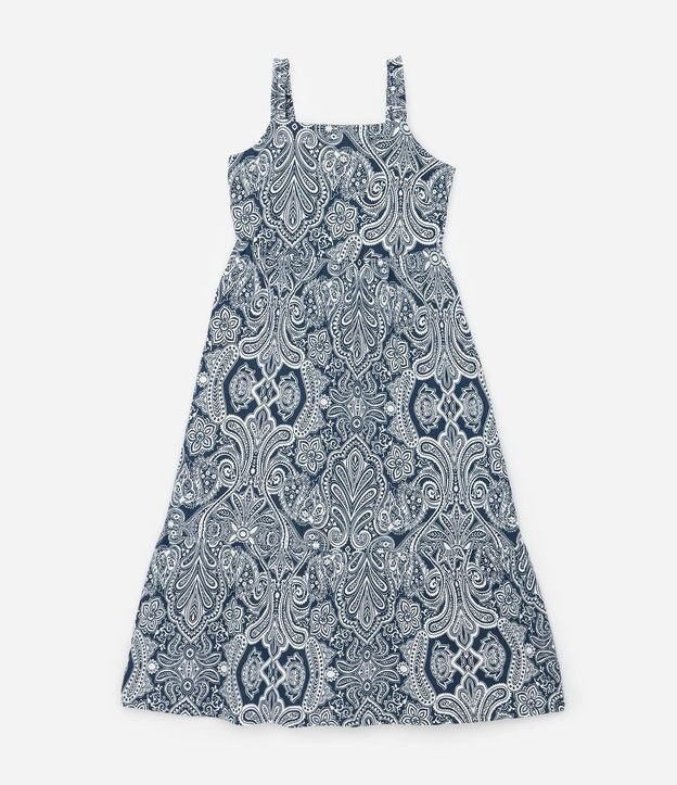 Vestido Midi con Estampado Paisley y Breteles Fruncidos Curve & Plus Size 5