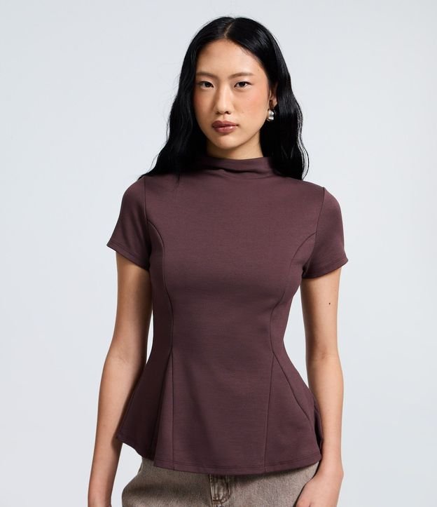 Blusa Estructurada en Punto Roma con Ruedo Evase