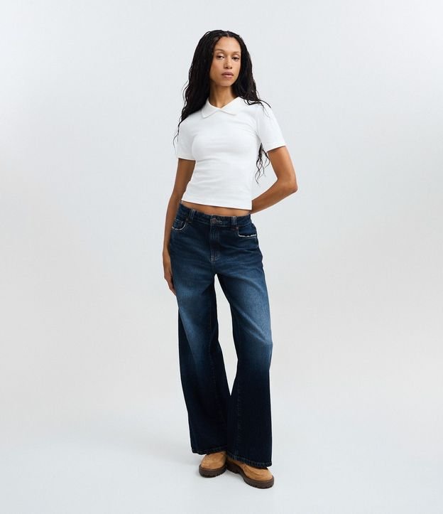 Blusa Básica Manga Corta con Cuello Polo 2