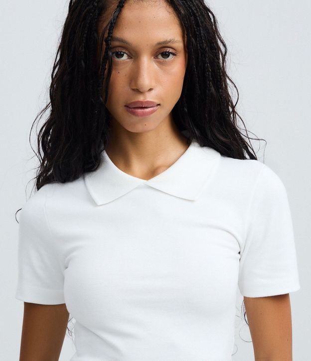 Blusa Básica Manga Corta con Cuello Polo 3