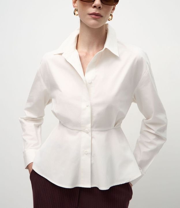Camisa Peplum en Tricolina con Pliegues Delanteros 4