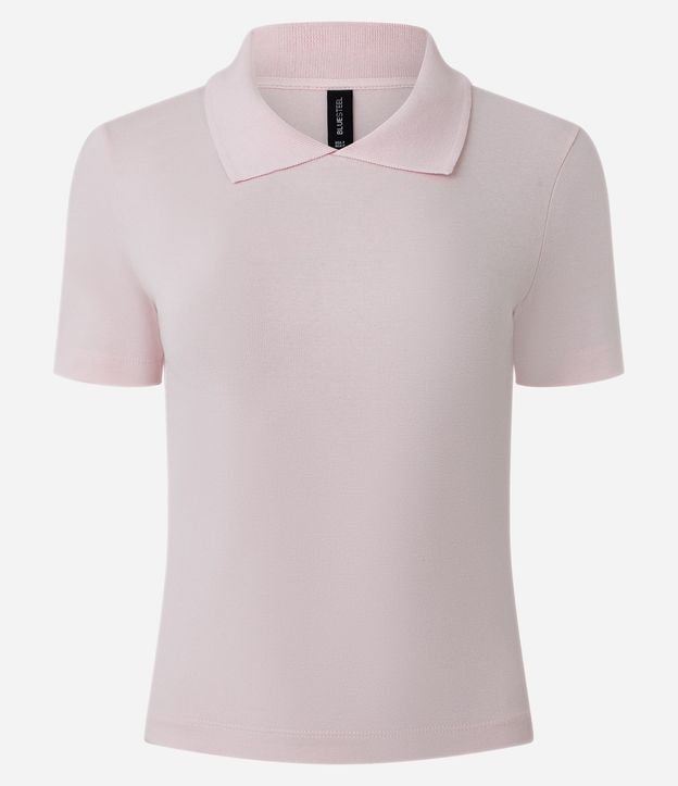 Blusa Básica Manga Corta con Cuello Polo 5
