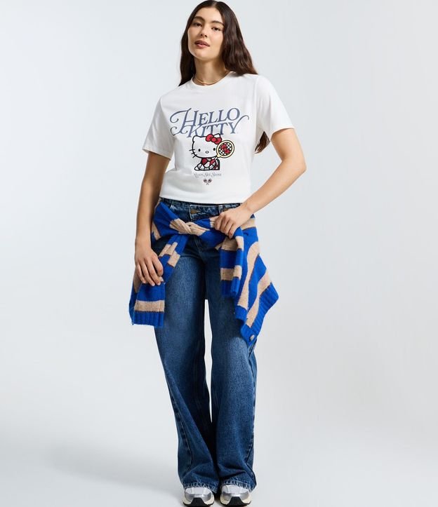 Remera Alargada en Algodón con Estampado Hello Kitty