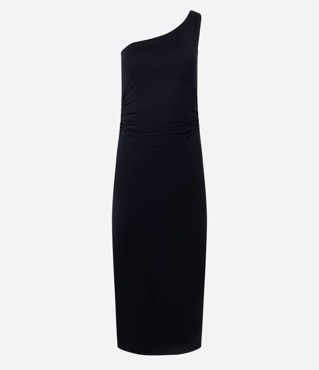 Vestido Midi Assimétrico Hombro Único con Encaje Lateral 2