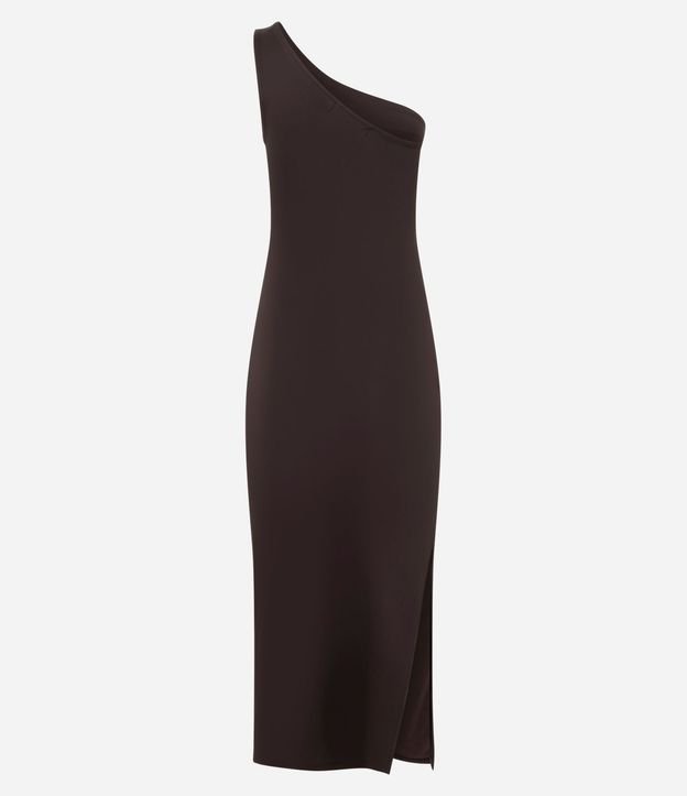 Vestido Midi Assimétrico Hombro Único con Encaje Lateral 7