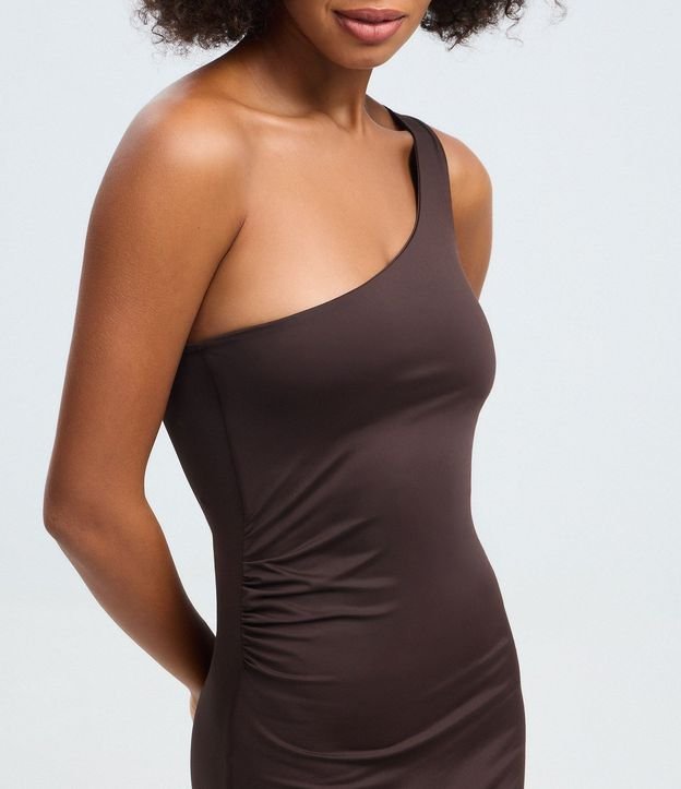 Vestido Midi Assimétrico Hombro Único con Encaje Lateral 3