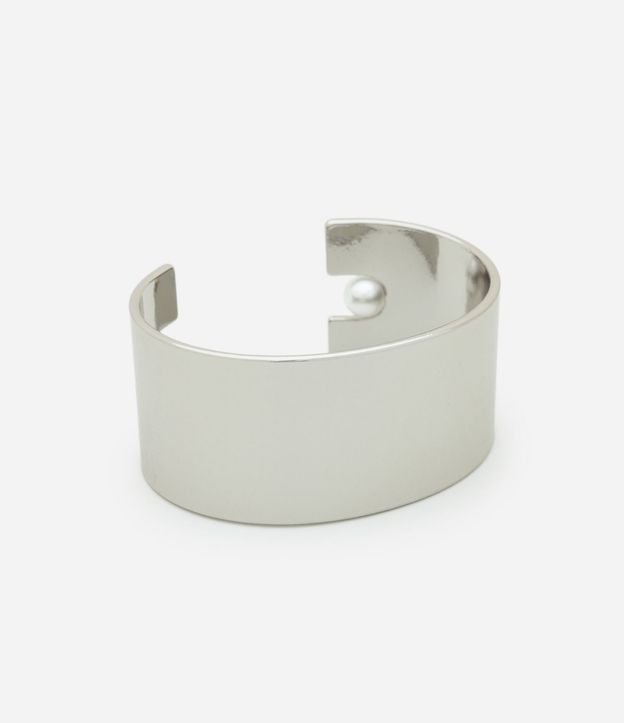 Pulsera Estructurada con Abertura y Detalle de Perla 3