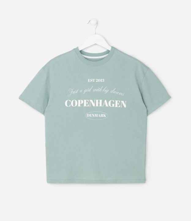 Remera Infantil Oversized con Lettering Copenhagen – Talle 7 a 16 años