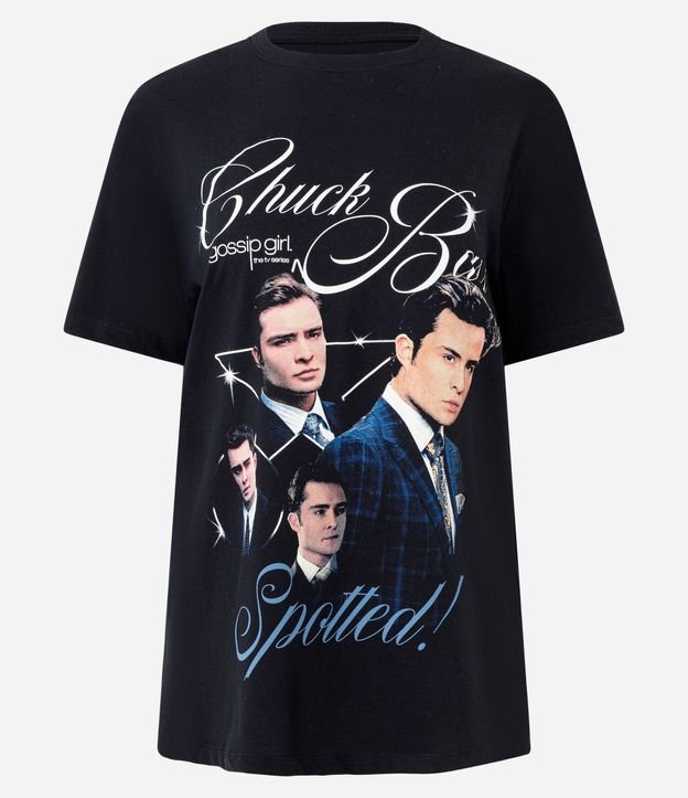Remera en Algodón con Estampado y Lettering Chuck Bass 3