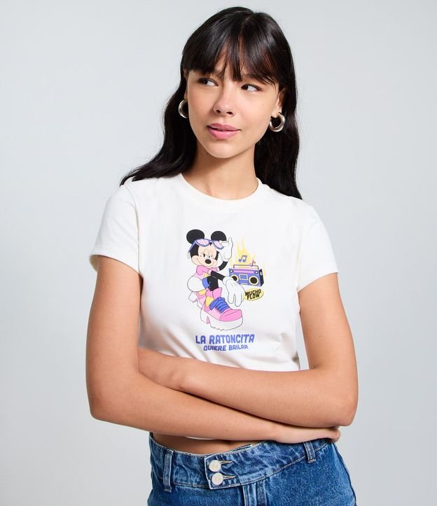 Remera en Algodón con Estampado Minnie