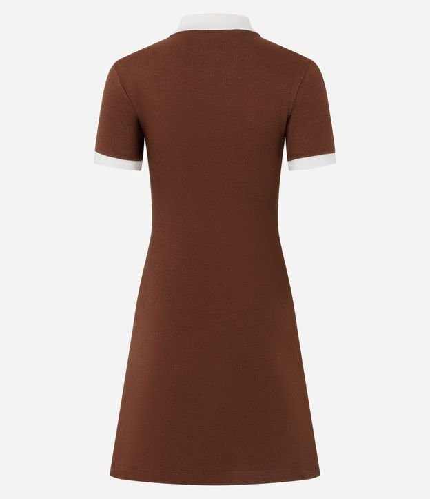 Vestido Corto en Rib con Cuello Polo 6