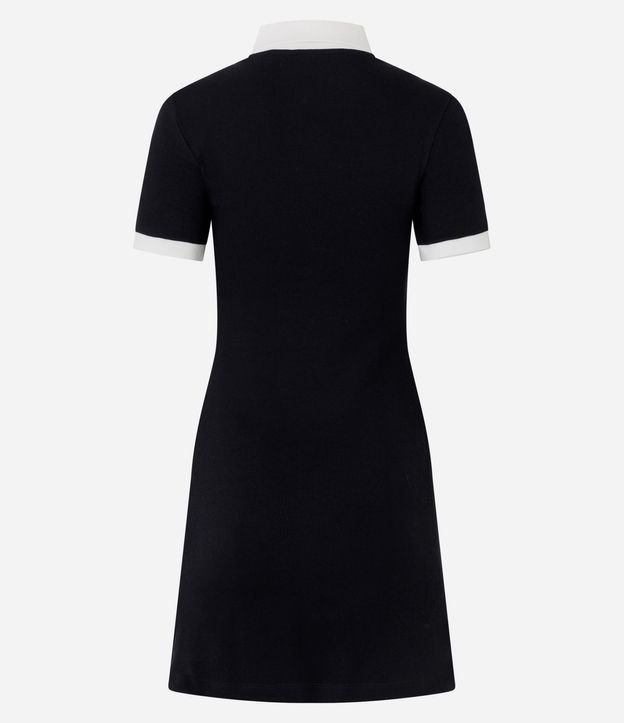 Vestido Corto en Rib con Cuello Polo 7